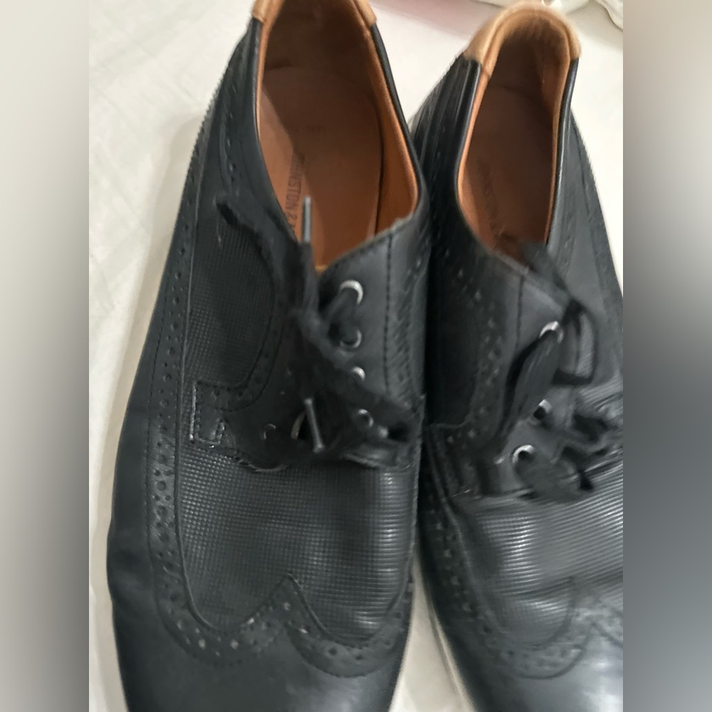 Johnston & Murphy Black Leather Oxfords